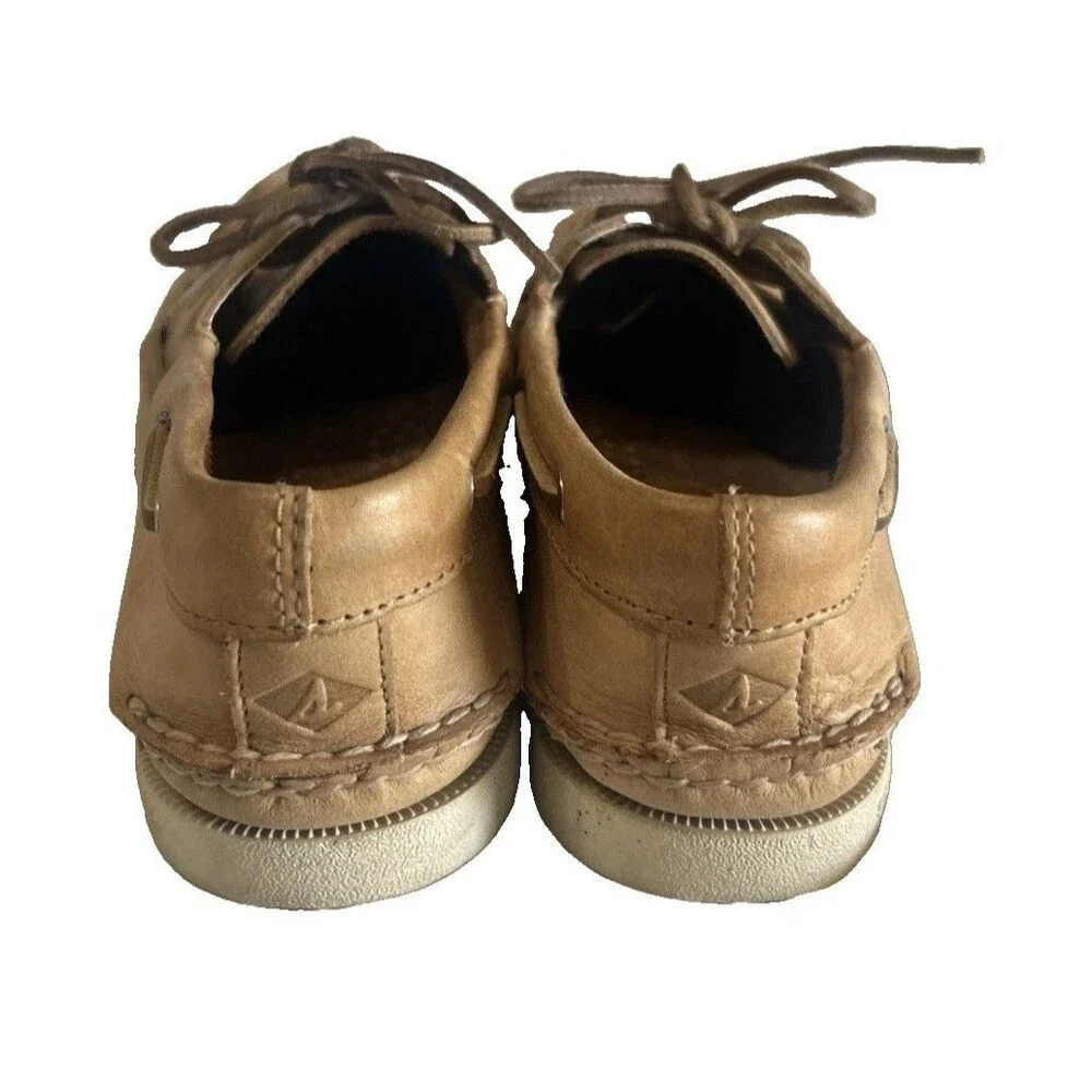 Sperry Top-Sider Men’s 8.5M  Authentic Original Tan Leather 2 Eye Boat Shoes